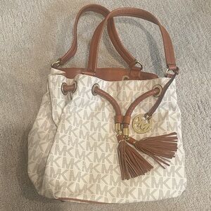 Michael Kors Tan and Cream Shoulder Bag